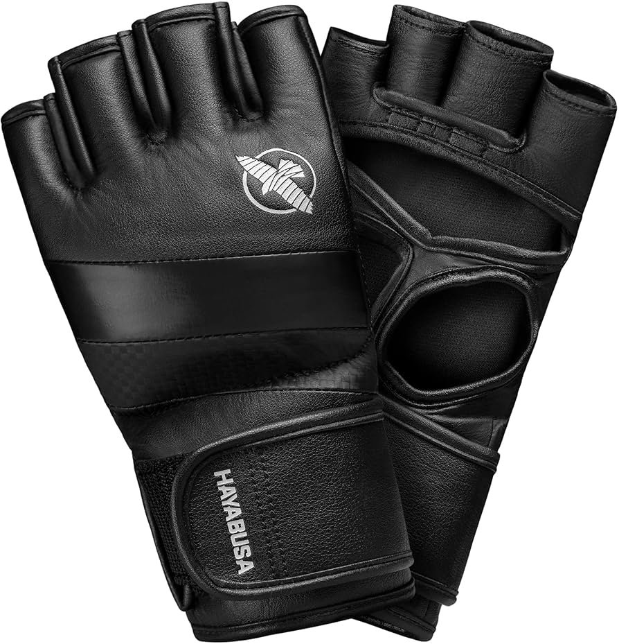 Hayabusa T3 Pro Style MMA gloves with a wide wrist wrap and curved shape, shown as the best gloves for MMA in 2026.