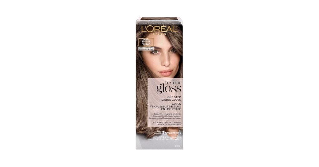 L’Oréal color gloss tube for silver or gray hair, used as a best toner for white hair to refresh tone fast.
