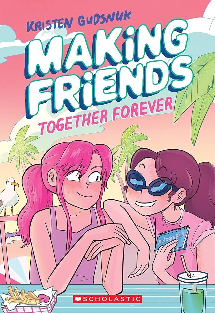 Making Friends graphic novel cover with a magical sketchbook theme and colorful kid-friendly artwork.
