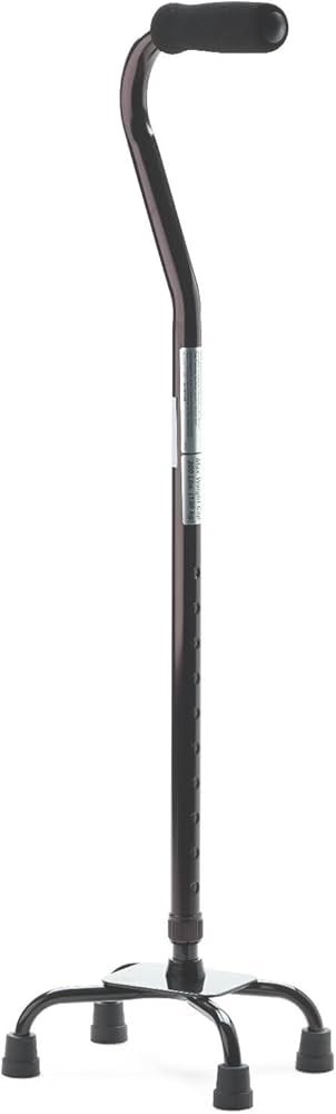 Medline small-base quad walking cane for balance with a four-foot base for extra stability.