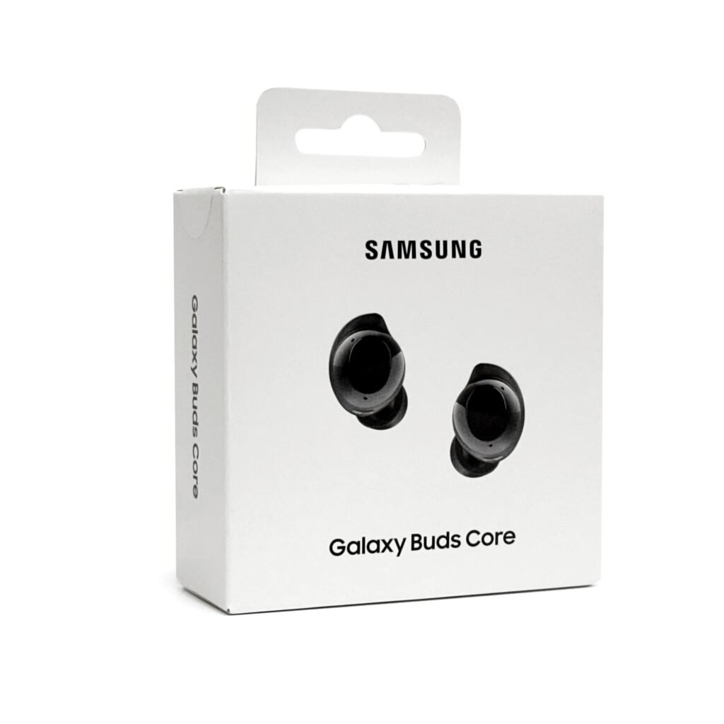 Samsung Galaxy Buds Core wireless earbuds paired with a Galaxy phone as a low-cost 2026 pick