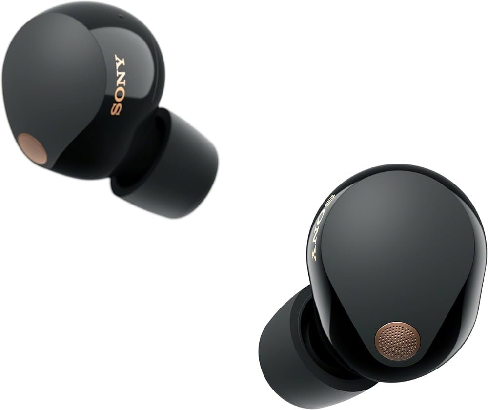 Sony WF-1000XM5 wireless earbuds with a compact charging case for Samsung Android use