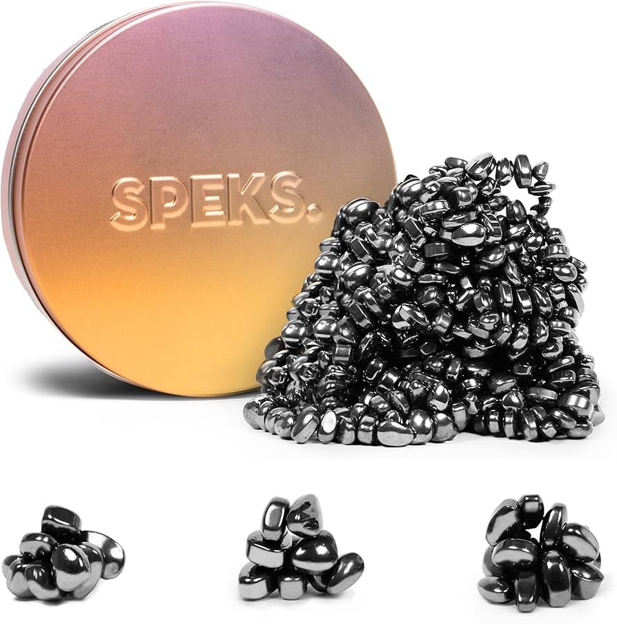 Speks Crags magnetic putty being squeezed and stretched, adult fidget toy for texture and hand motion.