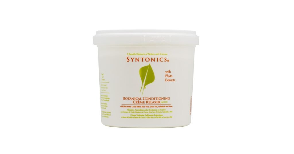 Syntonics botanical conditioning creme relaxer for black hair in a salon-size tub for conditioning-focused relaxing