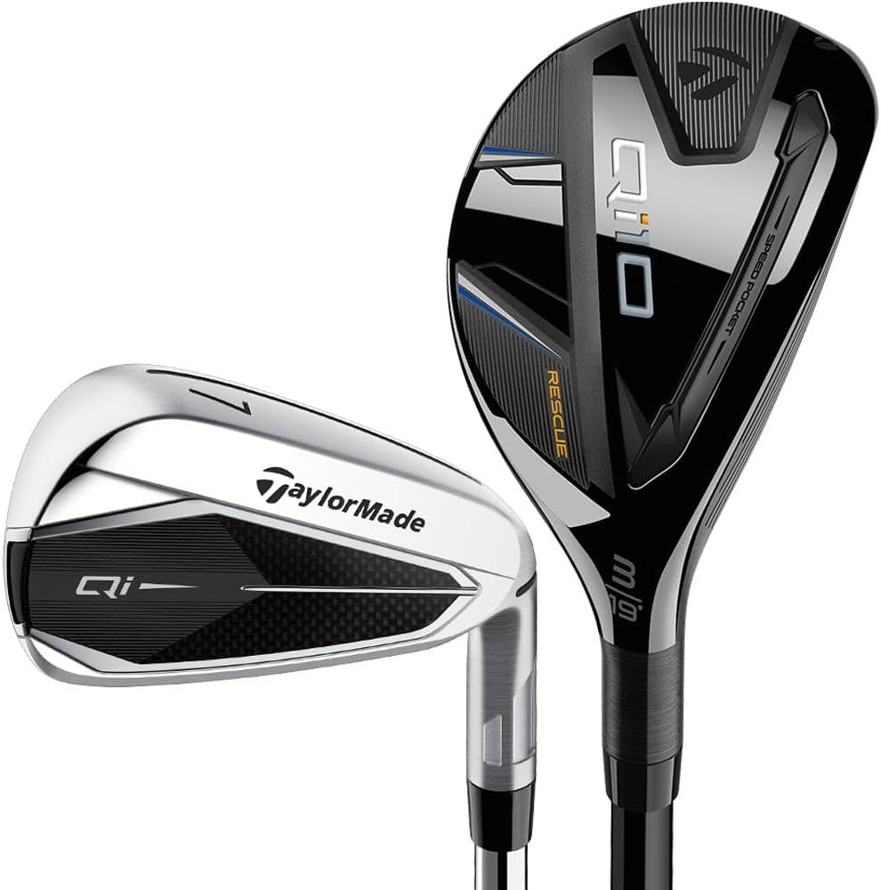 TaylorMade Qi irons at address with a game-improvement profile made for straighter shots for mid handicappers.