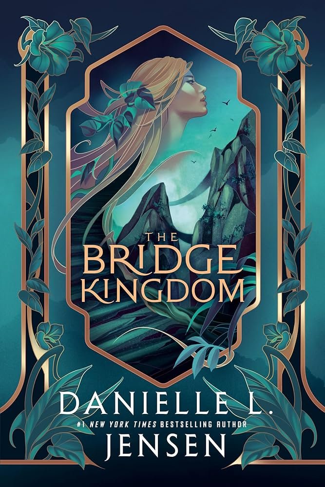  Cover-style image of The Bridge Kingdom, an adult fantasy romance book focused on politics and betrayal.
