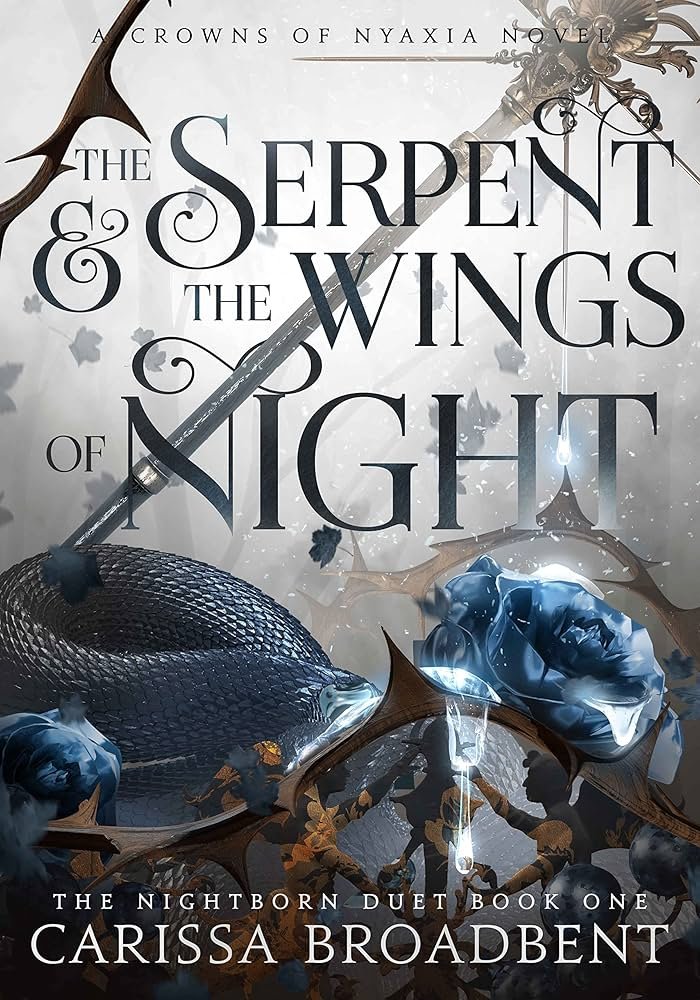Cover-style image of The Serpent and the Wings of Night, a dark adult fantasy romance book with a gothic tone.