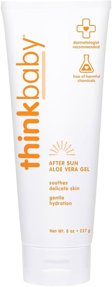 Thinksport Kids aloe after sun gel used as best aloe for sunburn for children and sensitive skin in 2026.