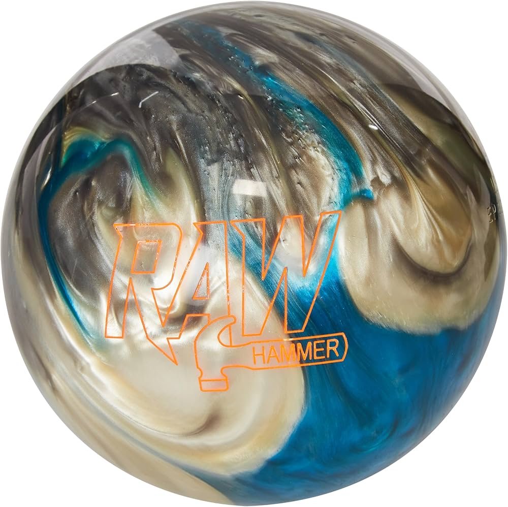 Hammer Raw Blue Silver White bowling ball for beginners, reactive ball for a smooth hook on house lanes