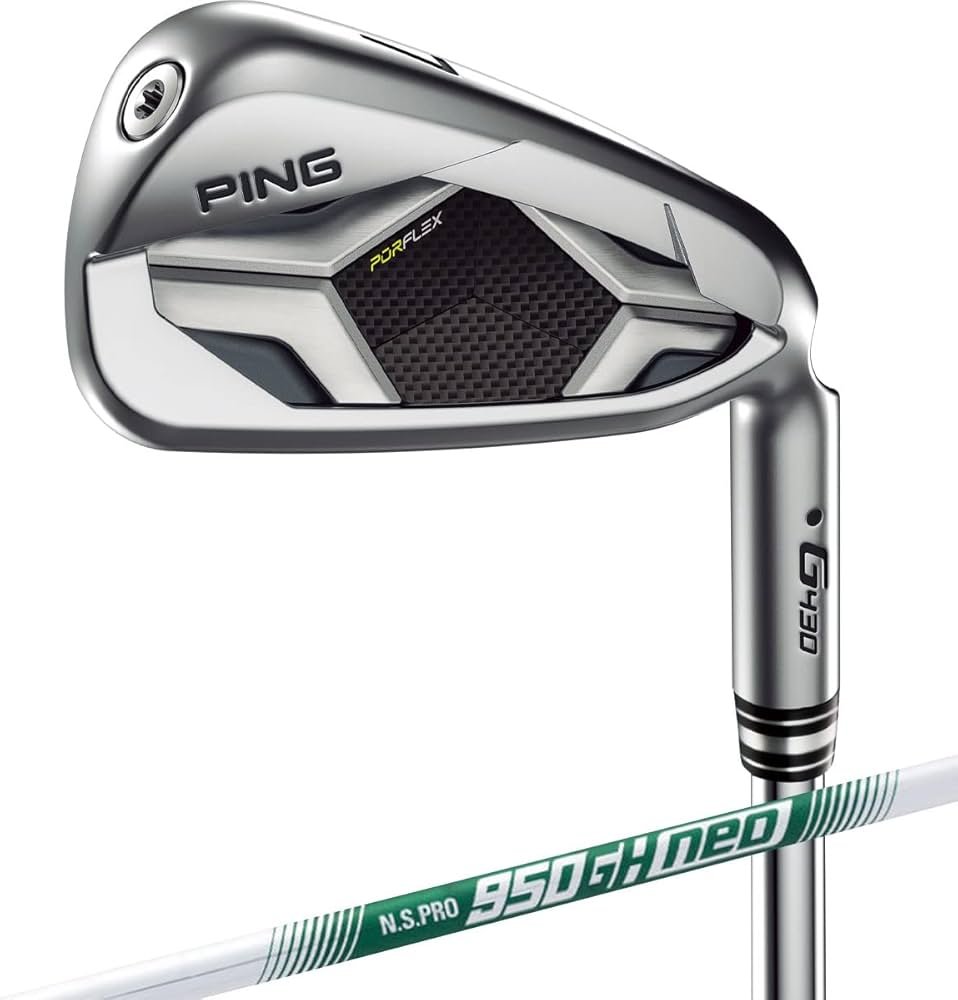 Ping G430 irons in a bag with a wide sole design, aimed at easy launch and stable strikes for average golfers.
