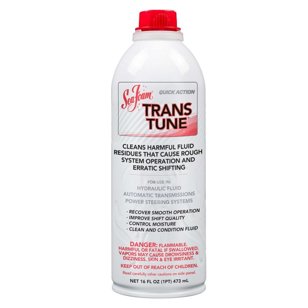 Sea Foam Trans Tune transmission additive bottle for slipping transmission and rough shifting, used to clean deposits and improve shift feel.