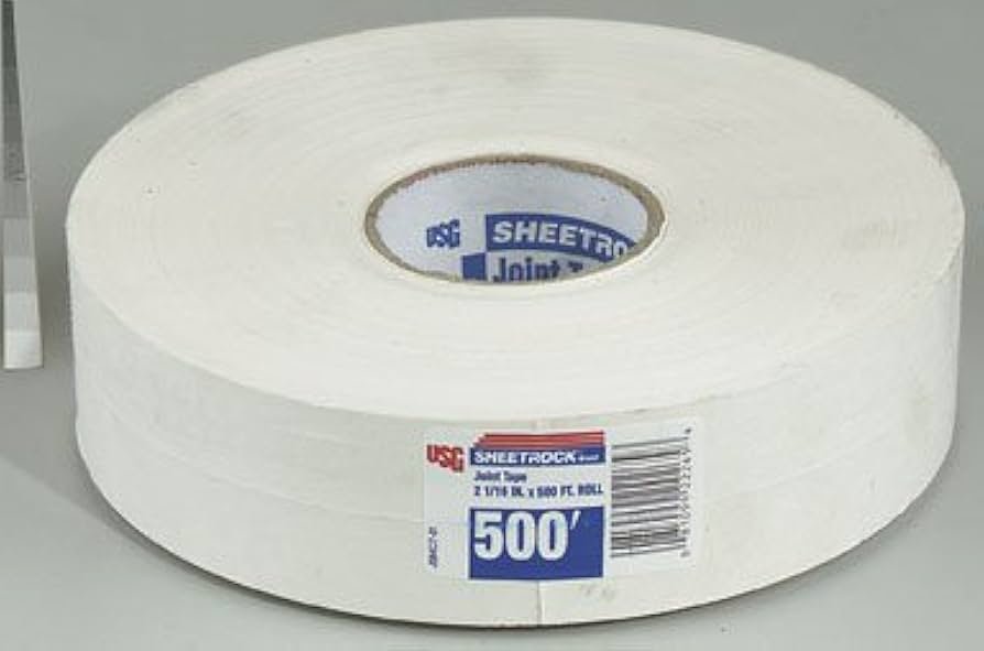 USG Sheetrock paper joint tape applied over a flat drywall seam for a smooth 2026 finish