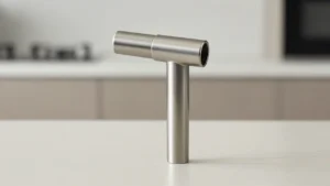 Handheld butane torch placed on a table for a best torch for dabs guide