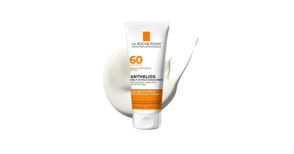 La Roche-Posay Anthelios Melt-In Milk SPF 60 sunscreen lotion for face and body daily use